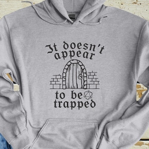 Trapped Hoodie, Dungeons and Dragons, Dungeon Master, RPG, TTRPG, D and D, DnD 5e, DnD Dice, D and D Character, Unisex Hooded Sweatshirt