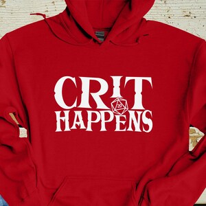 Crit Happens Hoodies, Dungeons and Dragons, Dungeon Master, DnD Dice, Dungeons and Dragons DM, RPG, TTRPG, DnD 5e, Unisex Hooded Sweatshirt