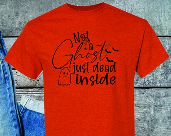 Dead Inside Tshirt, Funny Halloween Shirt, Ghost, Halloween Costume, Trick or Treating, Spooky Season, Halloween Candy, Bats, Unisex Tshirt