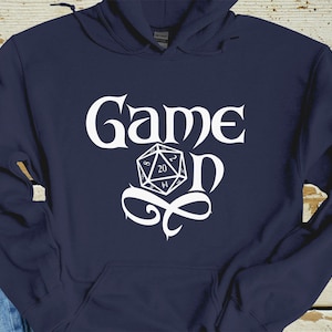 Game On Hoodie, Dungeons and Dragons, Dungeon Master, DnD Dice, Dice Goblin, RPG, TTRPG, DnD Character, DnD 5e, Unisex Hooded Sweatshirt