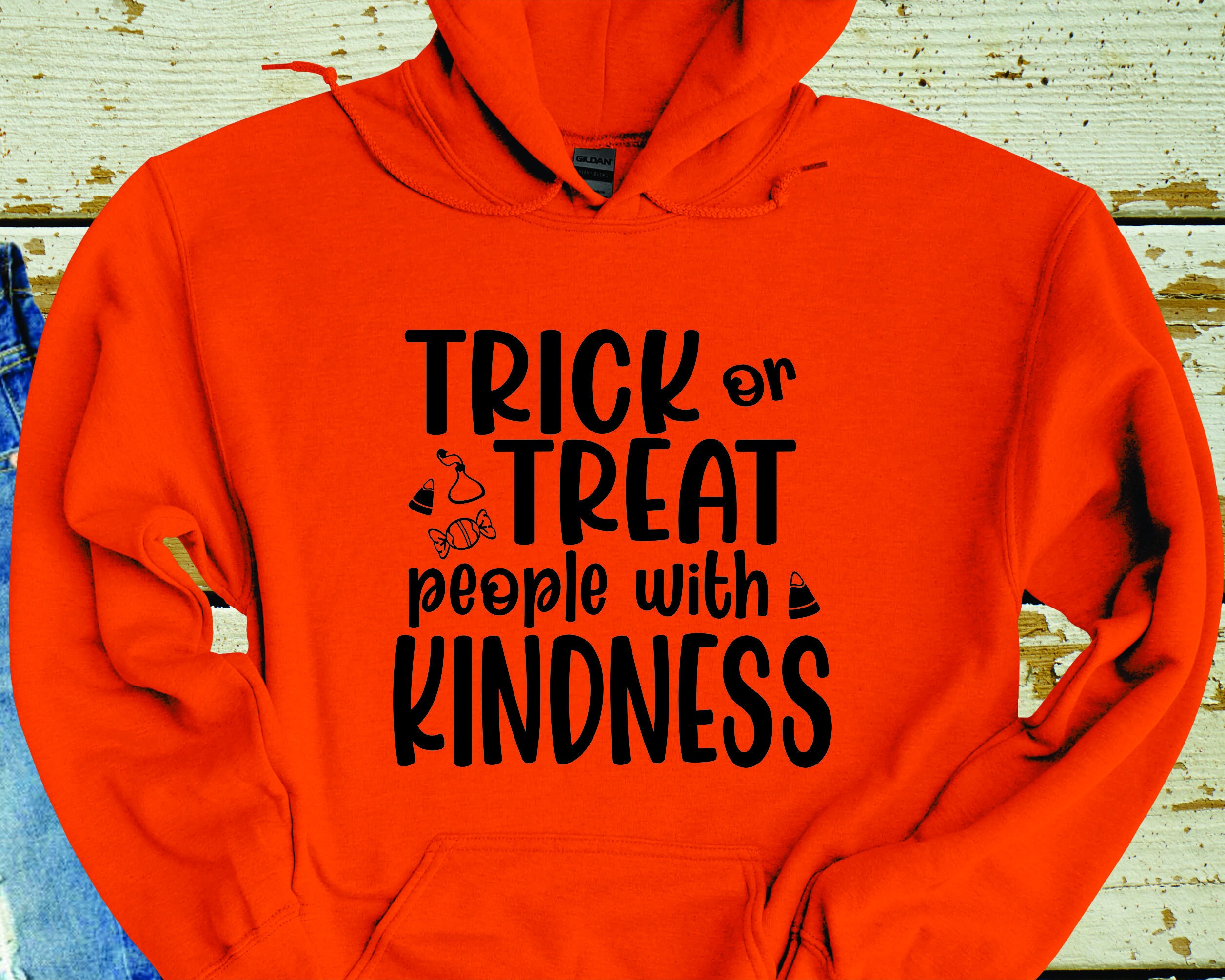 Trick or Treat People with Kindness Hoodie, Kindness Matters, Trick or Treat, Be a Nice Human, Halloween Costume, Unisex Hooded Sweatshirt