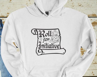 Roll For Initiative Hoodie, Dungeons and Dragons, Dungeon Master, DnD, DnD5e, DnD Dice, RPG, TTRPG, Game Night, Unisex Hooded Sweatshirt