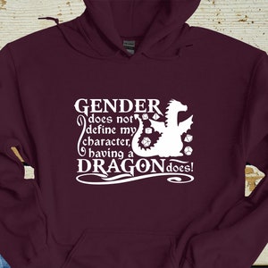Gender and Dragons Hoodie, Dungeons and Dragons, Dungeon Master, RPG, TTRPG, Dragon Adventure, DnD 5e, DnD Dice, Unisex Hooded Sweatshirt