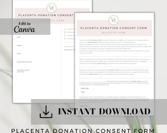 Printable Editable Placenta Encapsulation Contract Template, Birth ...