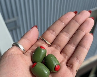 Green Olive Magnets | Pack of 3 | Kitchen Decor | Summer Gift for Foodie