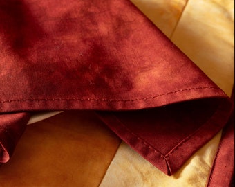 Fiery Orange Red Cloth Napkins- Hand dyed Cotton Fabric, Machine Wash and Dry