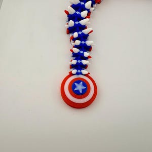 Captain America inspired dragon — articulated 3D printed figure, fully poseable,fan art image 2