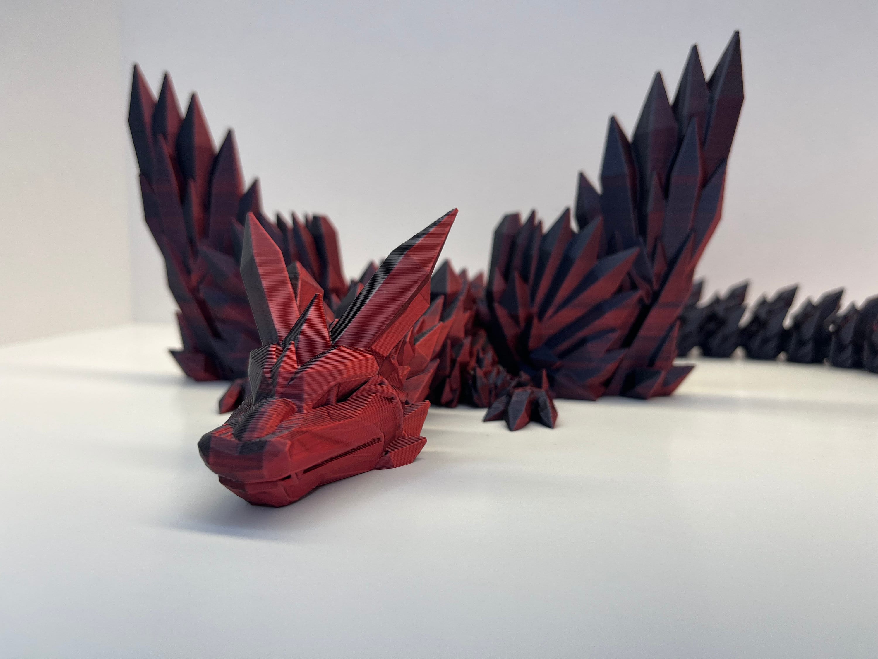 3d printed articulated winged dragon cinderwing3d etsy