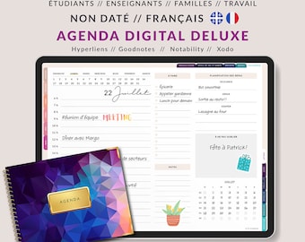 French Digital Planner: Undated, Goodnotes iPad Organizer (Digital Download)