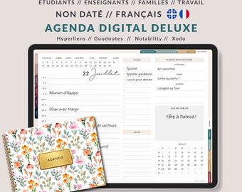 French Digital Planner: Undated, Goodnotes iPad Organizer (Digital Download)