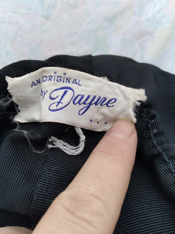 Vintage 1940s "An Original By Dayne" Black Velvet… - image 3