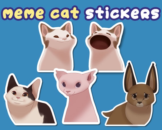 Pegatinas de gato meme: Pop Cat Bingus Big Floppa Polite -  España