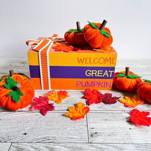 Welcome Great Pumpkin Wood Stack