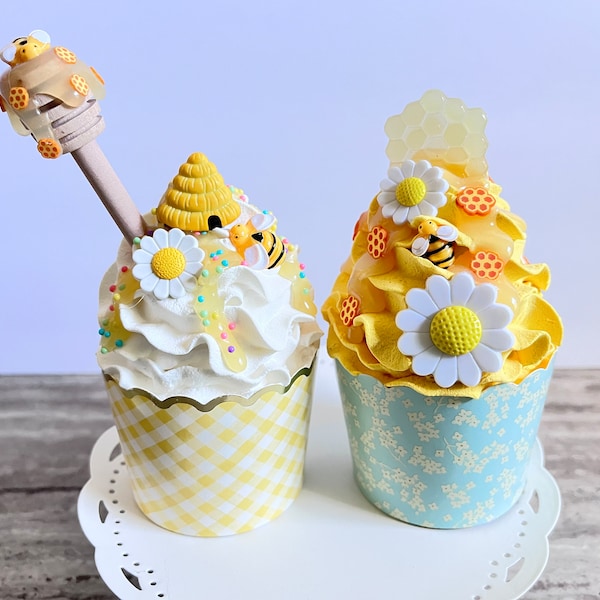 Fake Bee Cupcakes-Duo or Single