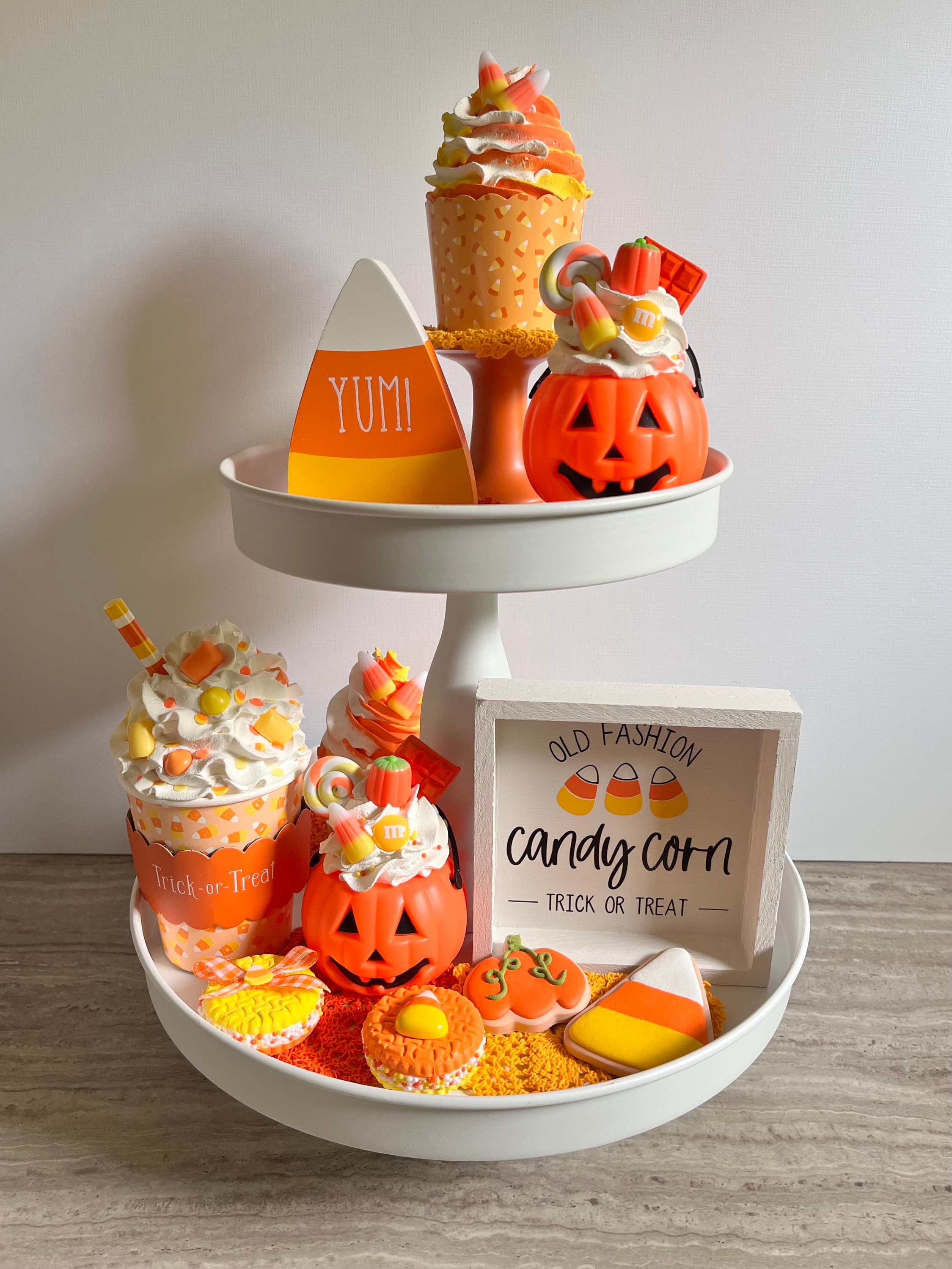 Fake Candy Corn Themed Jack O Lantern - Etsy