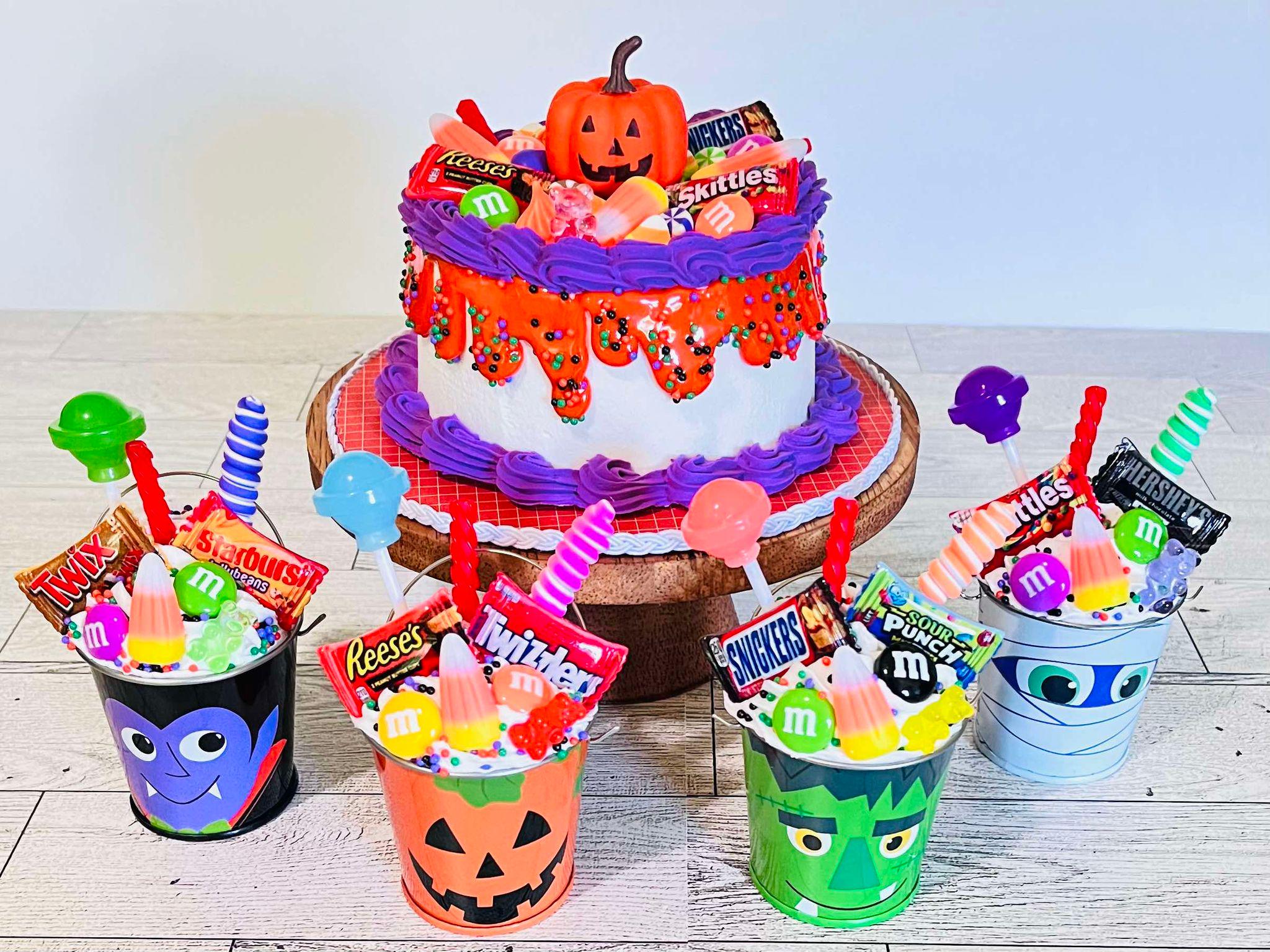Trick or Treat Bucket W/ Candy | Fake Candy | Halloween Decor | Tier ...
