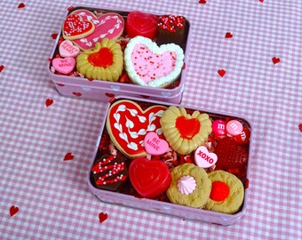 Fake Valentine Cookie Tin | Fake Valentine Cookies | Valentine's Day Decor | Valentine Decor | Fake Valentine Dessert | Valentine Fake Bake