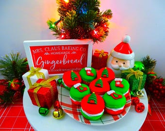 Fake Christmas Macaroons | Fake Christmas Cookies | Faux Christmas Cookies | Fake Christmas Dessert | Christmas Tier Tray Decor |