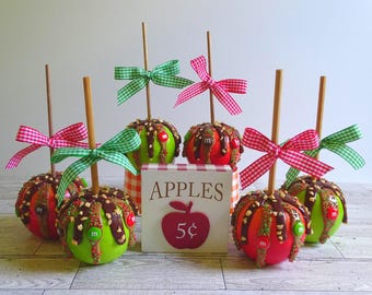 Fake Gourmet Caramel Apple | Fake Caramel Apple | Fake Candy | Fake Candy Apple | Apple Tier Tray Decor | Apple Photo Prop | Apple Decor |