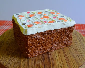 Fake Pumpkin Cake Slice | Fake Pumpkin Bar | Fake Pumpkin Cake | Fake Fall Dessert | Fall Tier Tray Decor | Fall Photo Prop |