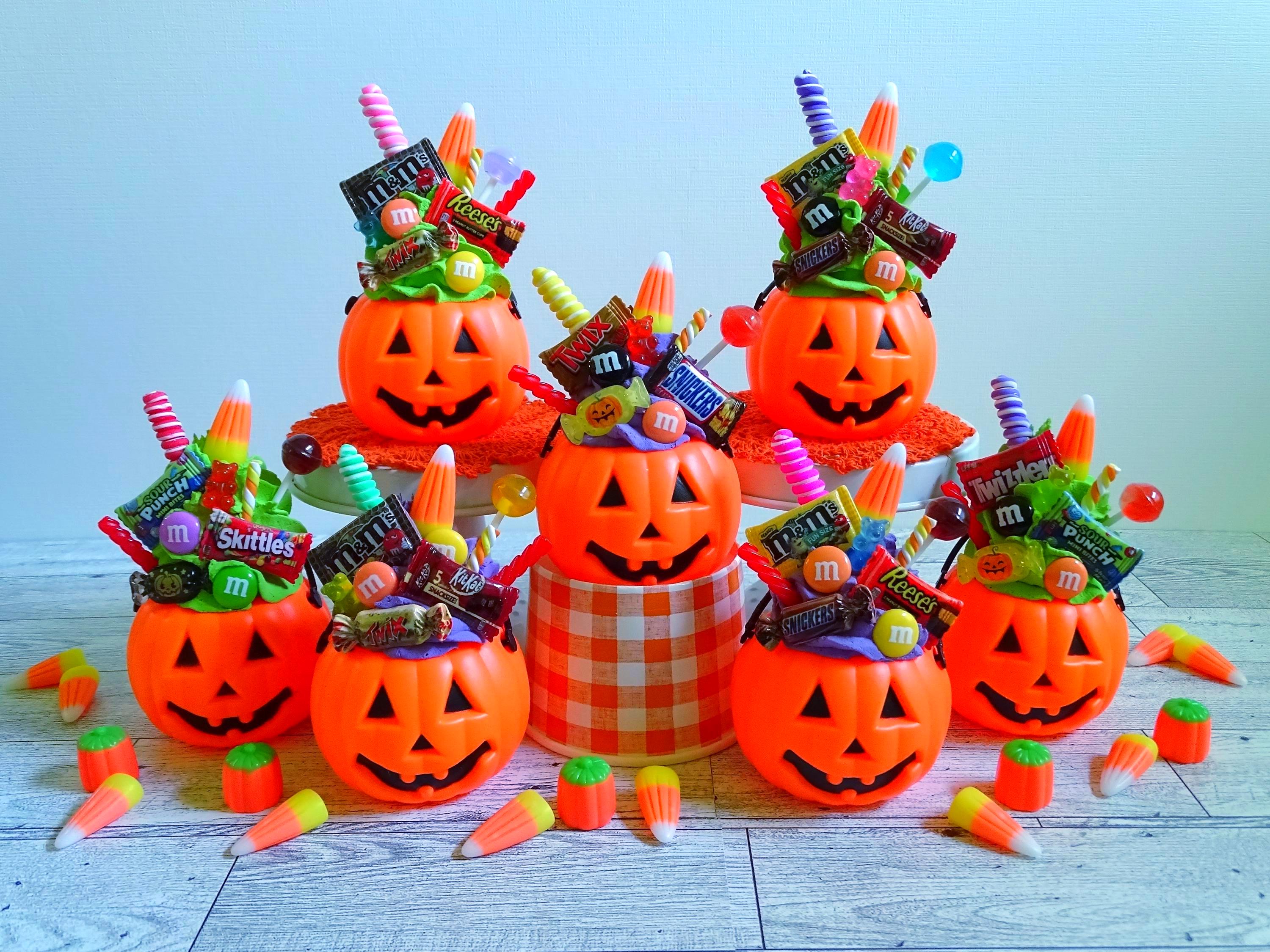 Fake Jack O Lantern W/ Candy | Fake Candy | Candy Corn | Halloween Decor |  Halloween Tier Tray | Fake Dessert | Fake Bake | - Etsy, image size:3000x2250