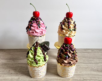 Fake Ice Cream Themed Cupcake