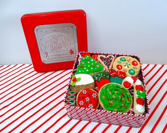 Fake Christmas Cookie Tin | Christmas Fake Bake | Fake Christmas Cookies | Fake Christmas Candy | Christmas Tier Tray | Christmas Photo Prop