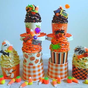 Fake Halloween Cupcake | Fake Halloween Dessert | Fake Candy Corn Cupcake | Halloween Tier Tray Decor | Halloween Photo Prop |