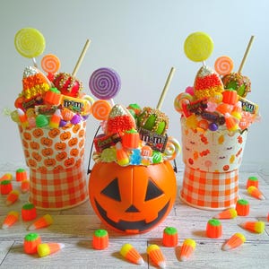 Fake Jumbo Halloween Treat Cup/Bucket | Fake Halloween Cupcake | Halloween Party Decor | Halloween Centerpiece | Fake Halloween Dessert |
