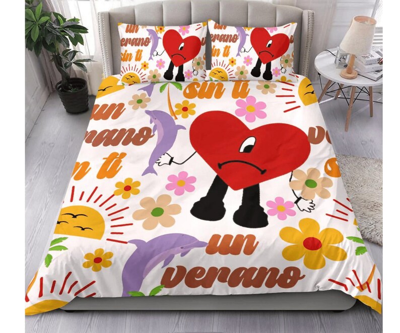 Bad Bunny Duvet Cover Bedding Set Bad Bunny Blanket Un Etsy