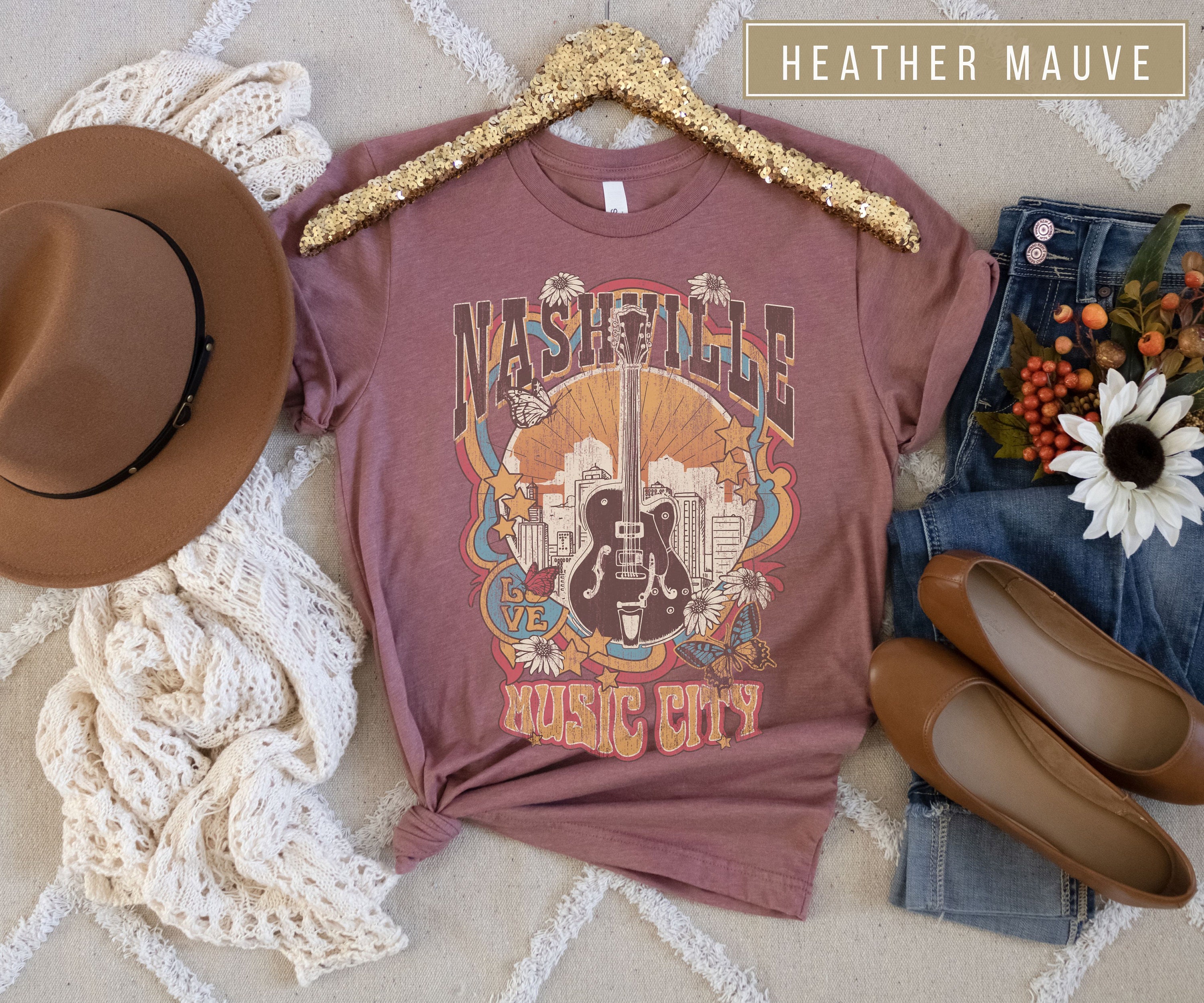 Discover Nashville Music City Oversized Graphic T-Shirt