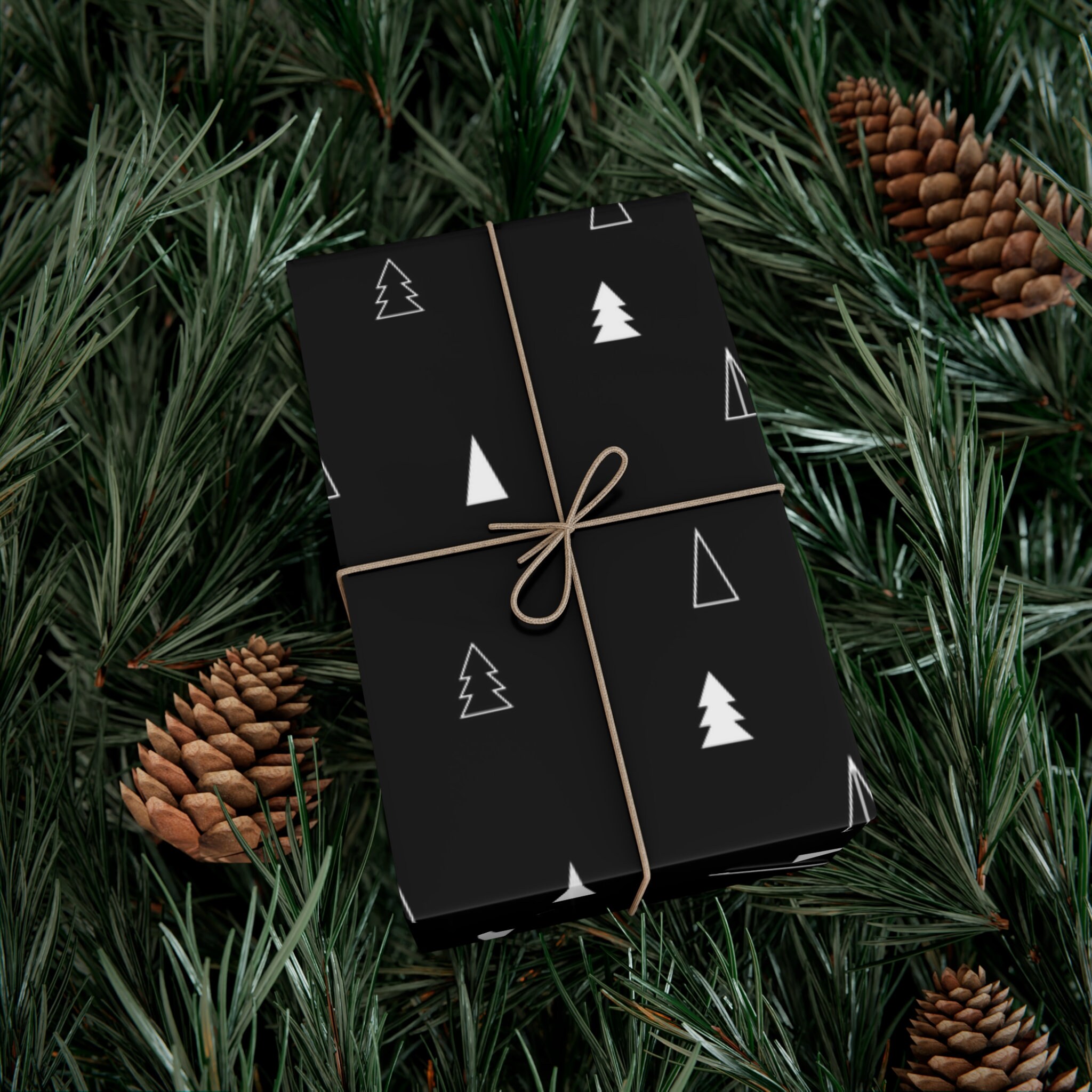Elegant Christmas Wrapping Paper, Black Christmas Wrapping Paper