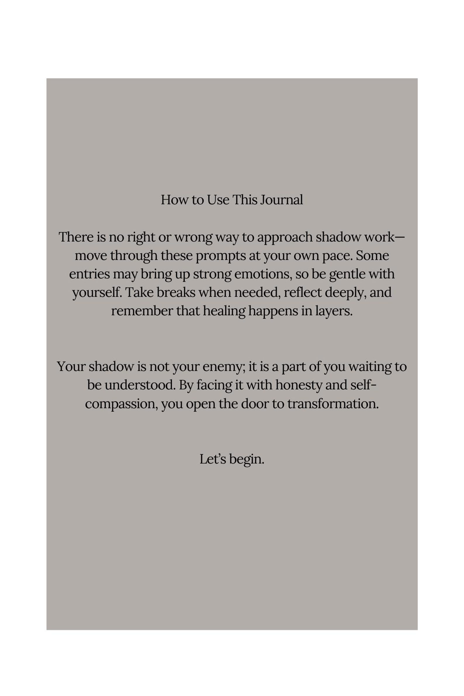 Shadow Journal.pdf Shadow Work Journal | Inner Healing, Self-reflection (PDF) - Etsy