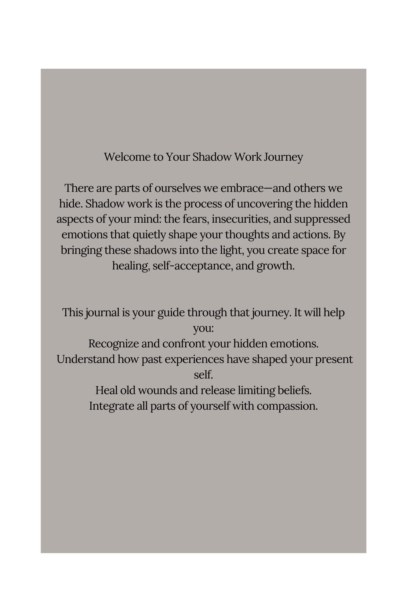 Shadow Journal.pdf Shadow Work Journal | Inner Healing, Self-reflection (PDF) - Etsy