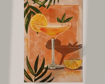 Cocktail Art Print, Bar Cart Art, Martini Art, Cocktail Art,  Bar Wall Art, Cocktail Poster, Art Deco Cocktail, Retro Print, Bar Accessories