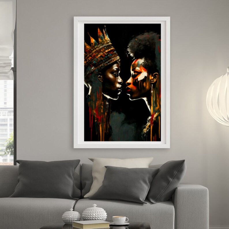 LGBTQ Black Love Abstract Art Print Perfect for Valentine's Day Etsy