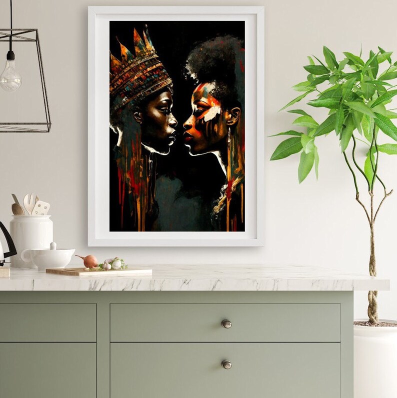 LGBTQ Black Love Abstract Art Print Perfect for Valentine's Day Etsy