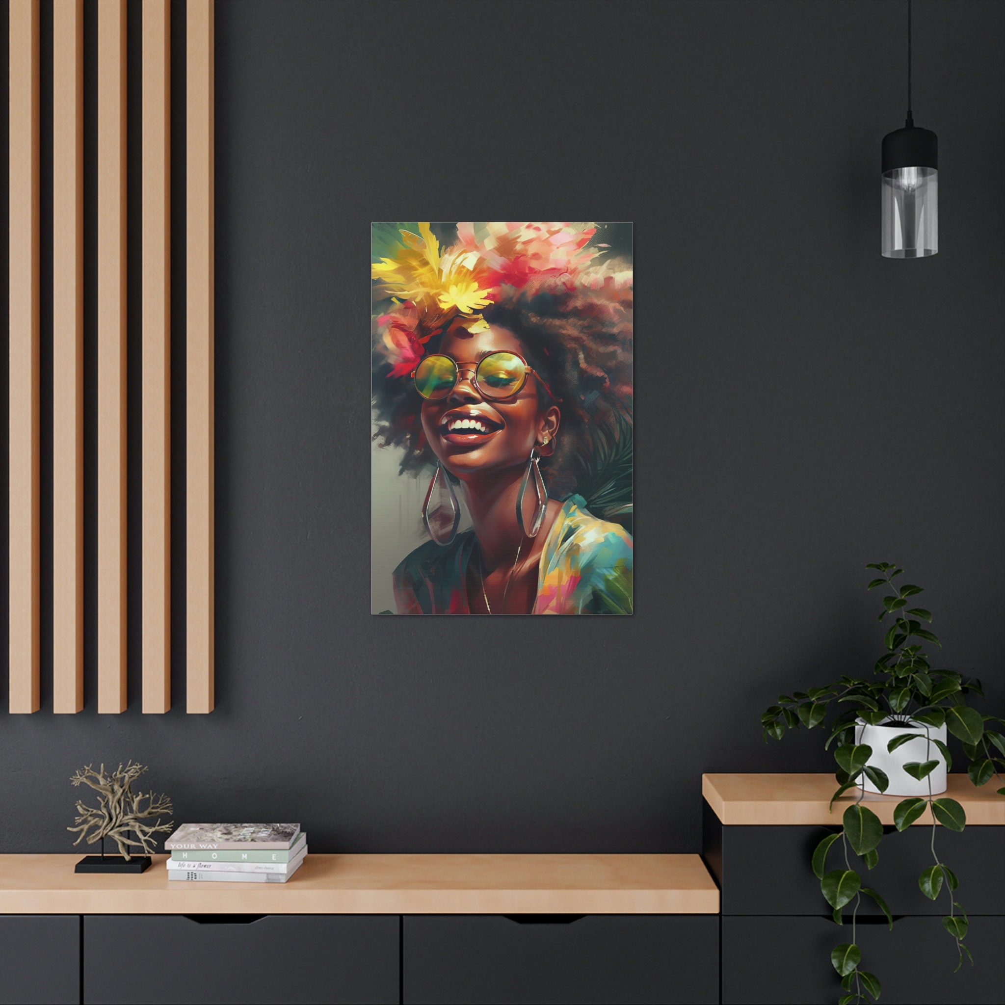 Canvas Black Art Pop Art Afro Woman Black Girl Art Black Art Home Decor ...