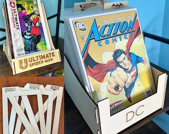 Personalized Comic Book Collector Kit – Display Stand, Storage Box, Engraved Dividers