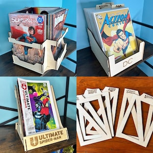 Comic Book Collector Upgrade Kit – Spinner Rack, Display Stand, Storage Box, Engraved Dividers