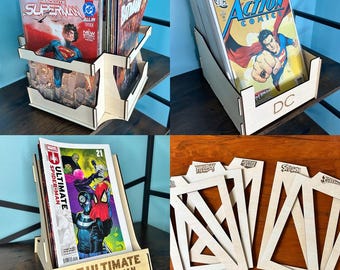 Comic Book Collector Upgrade Kit – Spinner Rack, Display Stand, Storage Box, Engraved Dividers