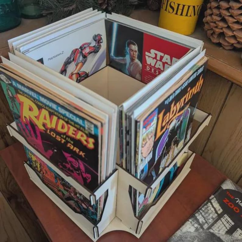 Comic Book Spinner Rack – Desktop Display for Collectors – Comic Book Storage System image 3