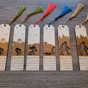 Cryptid Bookmarks: Big Foot, Nessie, Mothman, Jersey Devil, El Chupacabra, & Champ