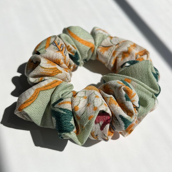 Light Green Scrunchie | Standard Sized | Handmade Scrunchies made with UPCYCLED FABRIC | Eco Conscious Shop | Spring Summer Scrunchies