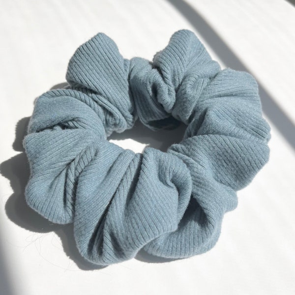 Light Blue Scrunchies for Hair | STANDARD SIZE | Handmade with Upcycled Fabric | Eco Conscious Shop | Spring Summer Hair Ties & Elastics