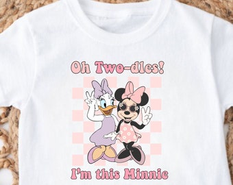 T-shirt Oh Twoodles, Oh Twodles, je suis ce beaucoup de Minnie Mouse inspiré Disney Daisy Duck T-shirt chemise fête de deux ans 2e anniversaire filles