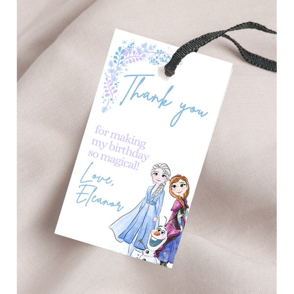 Frozen Birthday Decorations Princess Elsa Anna Decor thankyou Party thank you gift tag olaf 2nd 3rd 4th four the first time forever Instant