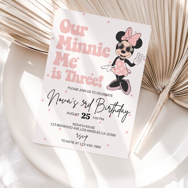 I'm This Minnie, Mouse Birthday, Girl Birthday Invite | Printable Third Birthday | Girl Birthday | 3rd Girl Birthday Party Invite Minnie me