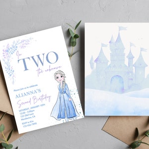 Frozen 2nd Birthday Invitation | Elsa Anna Birthday Invite | Intwo the unknown | Editable Template Instant Download | Second two year Party