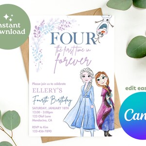 Frozen Birthday Invitation Princess Elsa Anna Invitation Frozen Party ...